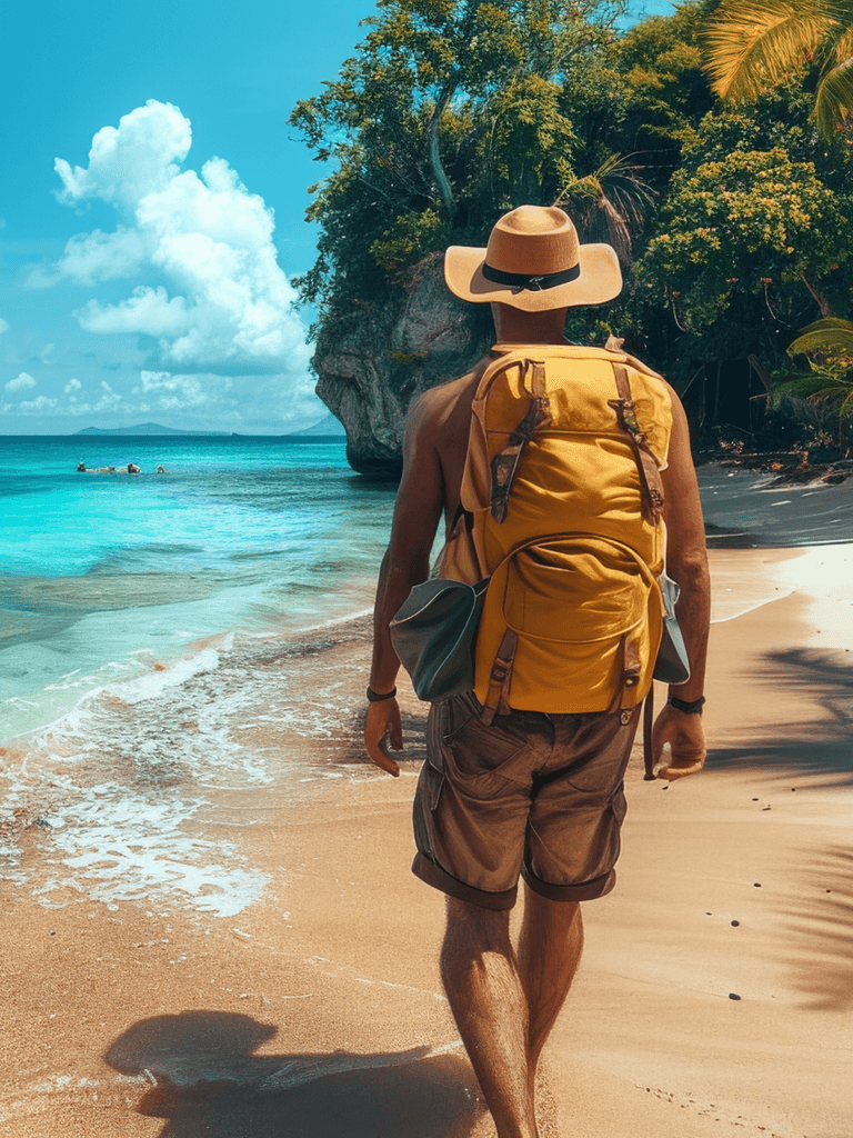 Bright coastal beach and shoreline